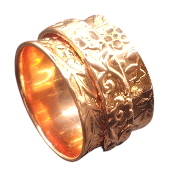 Floral and Leaf Spinner Ring - Picture 2 of 4